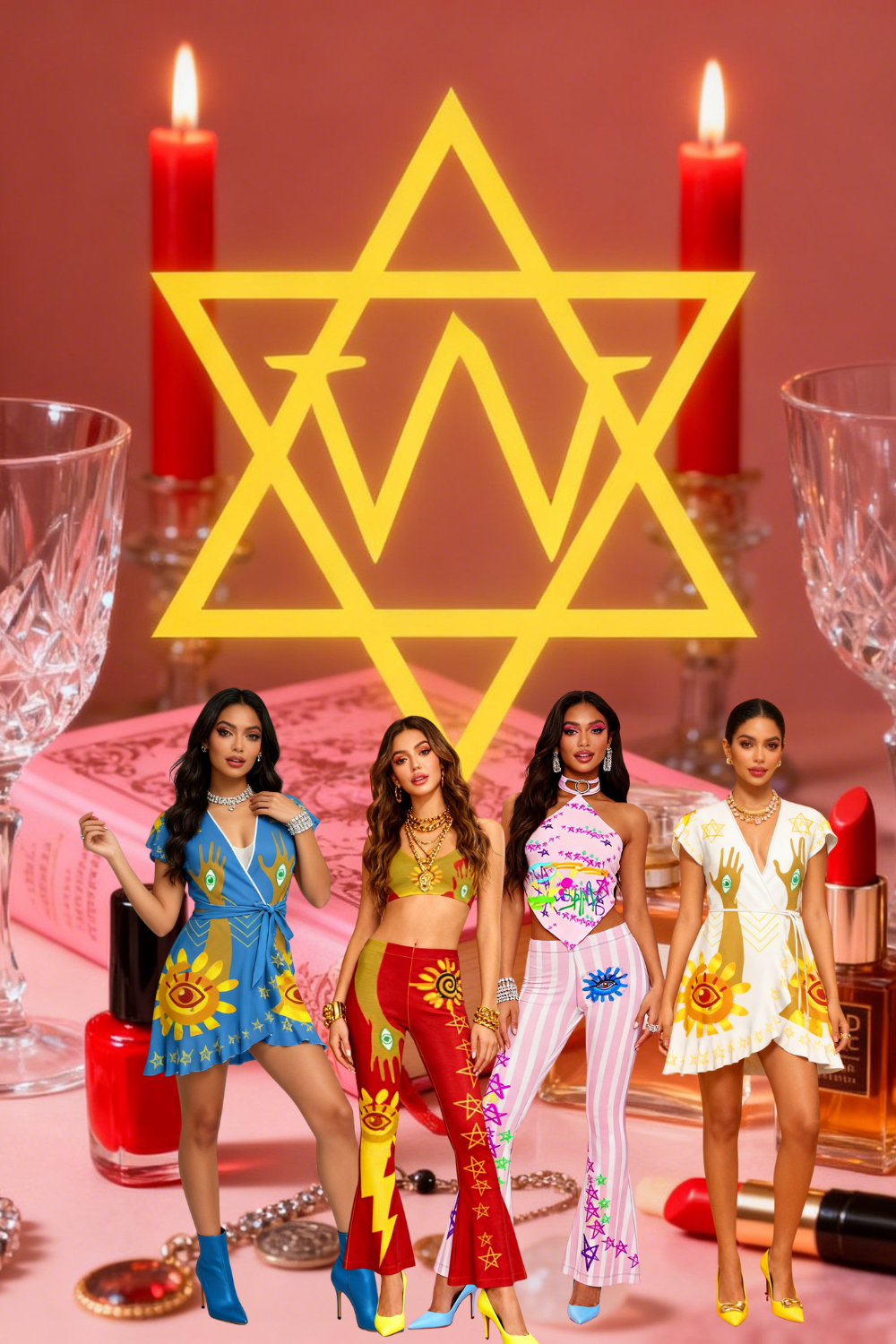 Solar Joy The Wisticle Frequency - Hand-drawn solar glyphs and celestial symbols yoga set