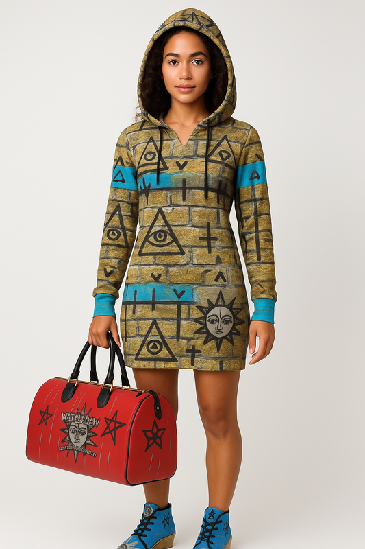 Brick Sigil “One” Pattern Brick Code Hoodie Dress One God Way