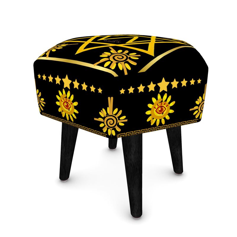 Black Onyx and Gold Wisticle’s Mystery School Sacred Footstool