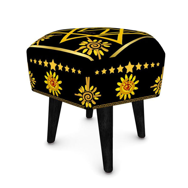 Black Onyx and Gold Wisticle’s Mystery School Sacred Footstool