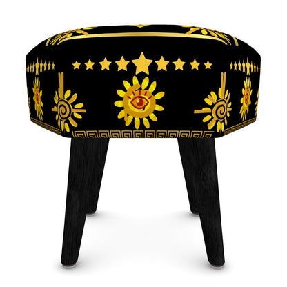 Black Onyx and Gold Wisticle’s Mystery School Sacred Footstool