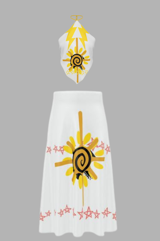 The Obedient Empress Silk Skirt White Light | Esmerelda Energetic