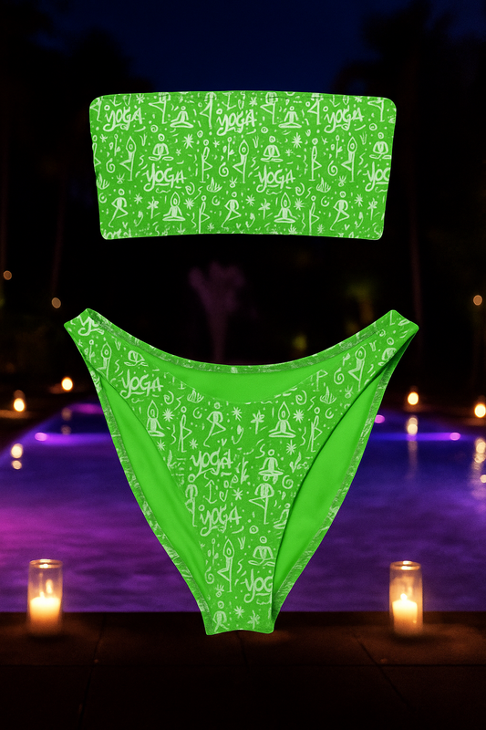 Green Glam Night Swimwear Eco Glam Bandeau Bikini